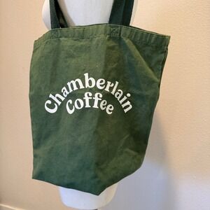 Chamberlain Coffee Canvas Tote Bag Forest Green Emma Chamberlain Merch Logo